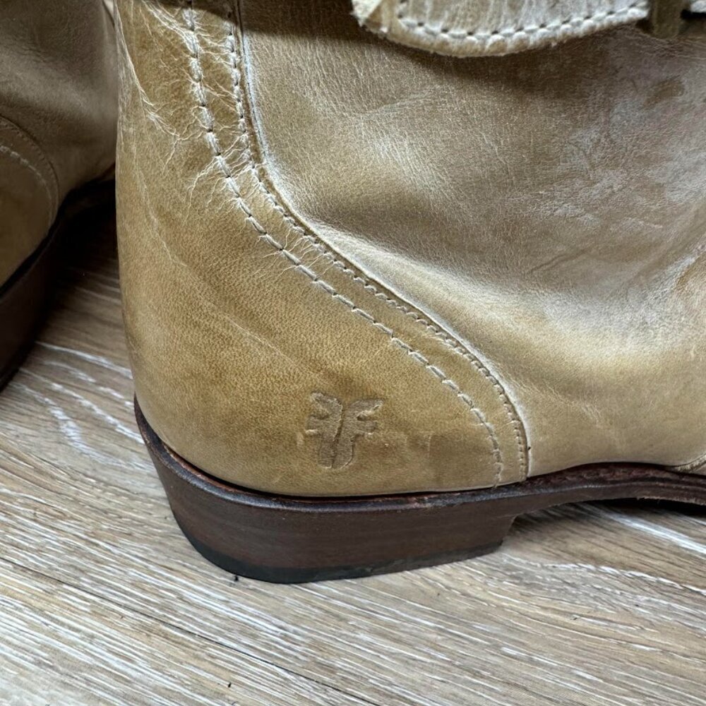 Frye Dorado Light Tan Leather Riding Boots (77559) Women's Size 7 - Picture 4 of 8